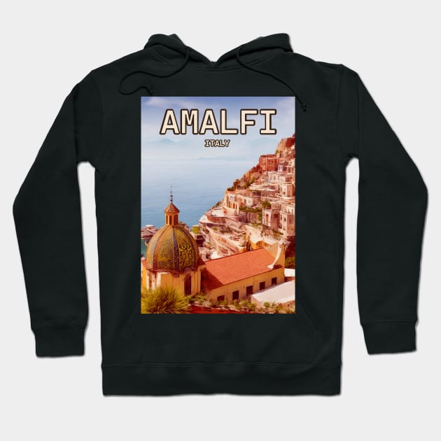 Italy Amalfi Retro Vintage Travel Souvenir Hoodie by AbundanceSeed